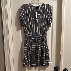 Universal Thread Black and White Striped Mini Dress
